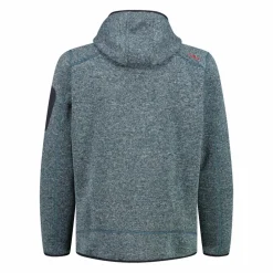 Giacca in pile da uomo in knit-tech mélange con cappuccio