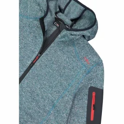 Giacca in pile da uomo in knit-tech mélange con cappuccio