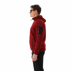 Giacca in pile da uomo in knit-tech mélange con cappuccio