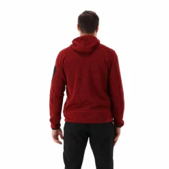 Giacca in pile da uomo in knit-tech mélange con cappuccio