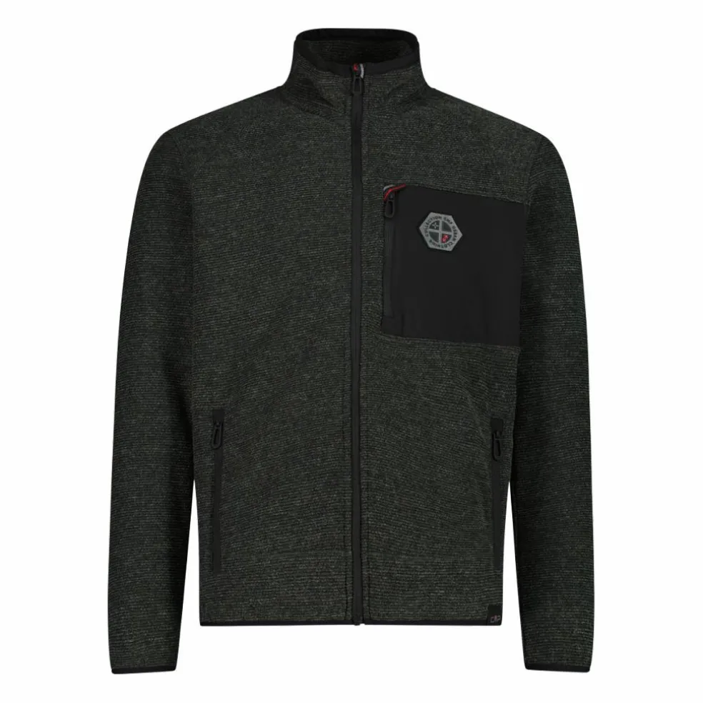 Giacca in pile da uomo in knit tech melange