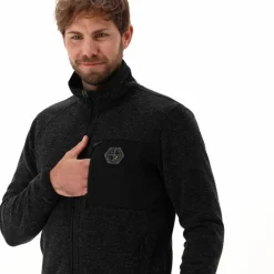 Giacca in pile da uomo in knit tech melange