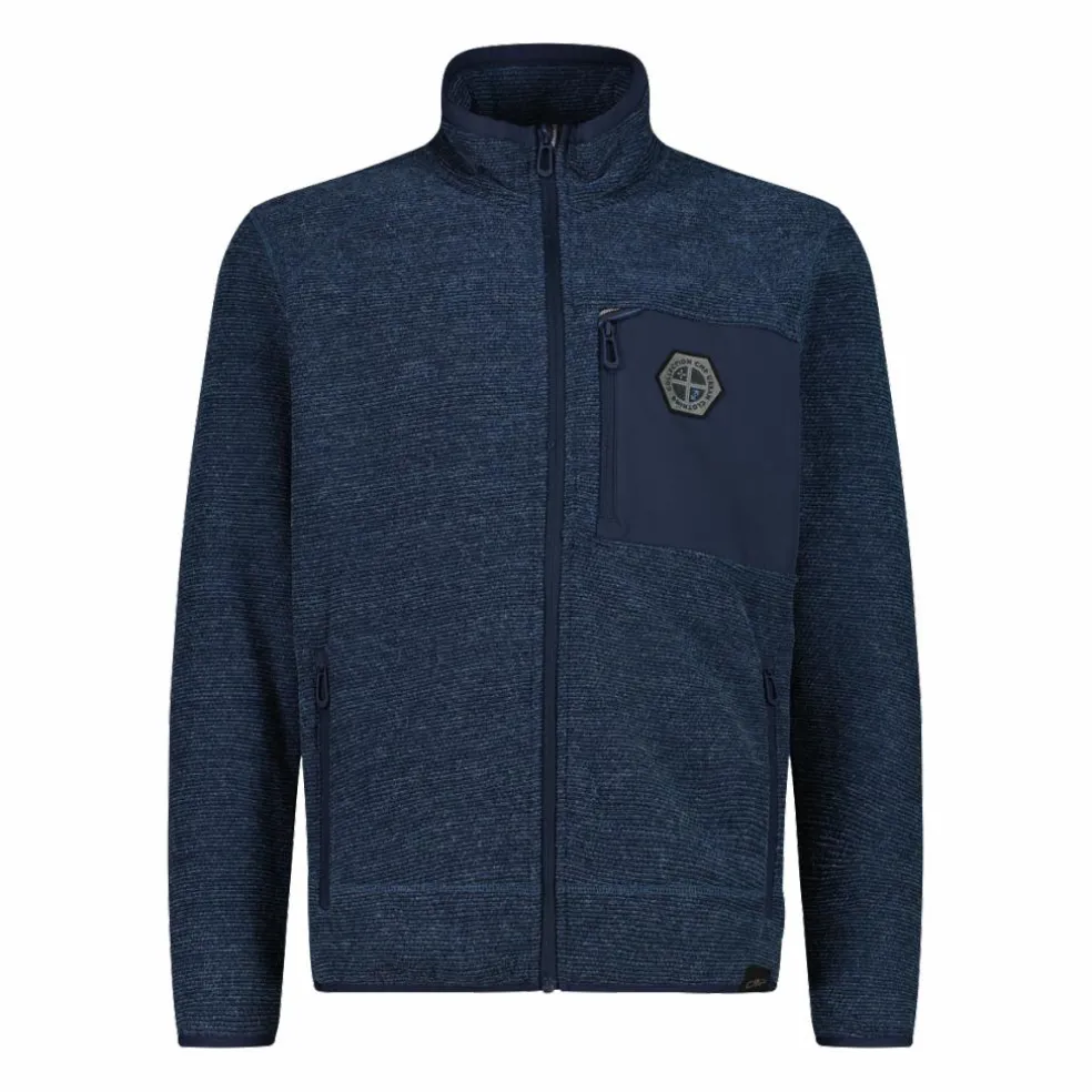 Giacca in pile da uomo in knit tech melange
