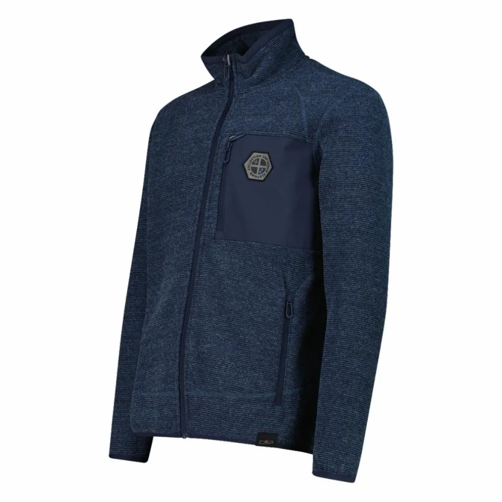 Giacca in pile da uomo in knit tech melange