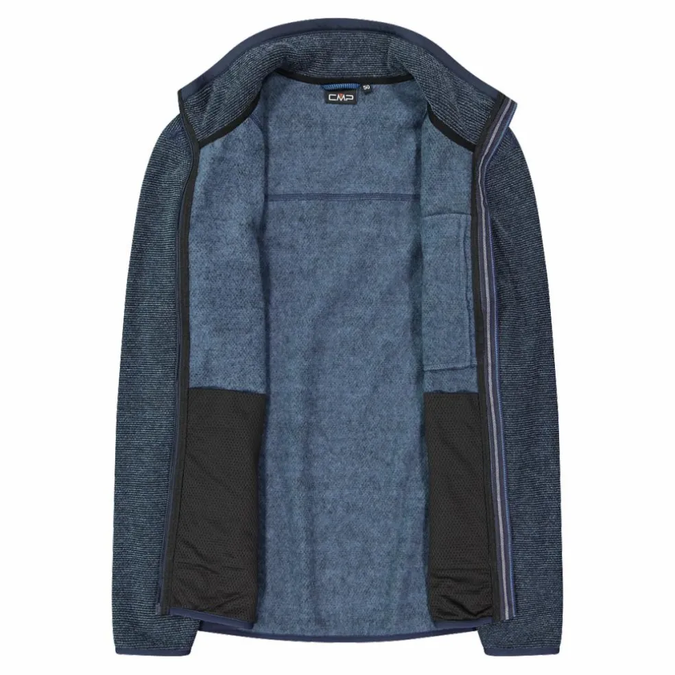 Giacca in pile da uomo in knit tech melange