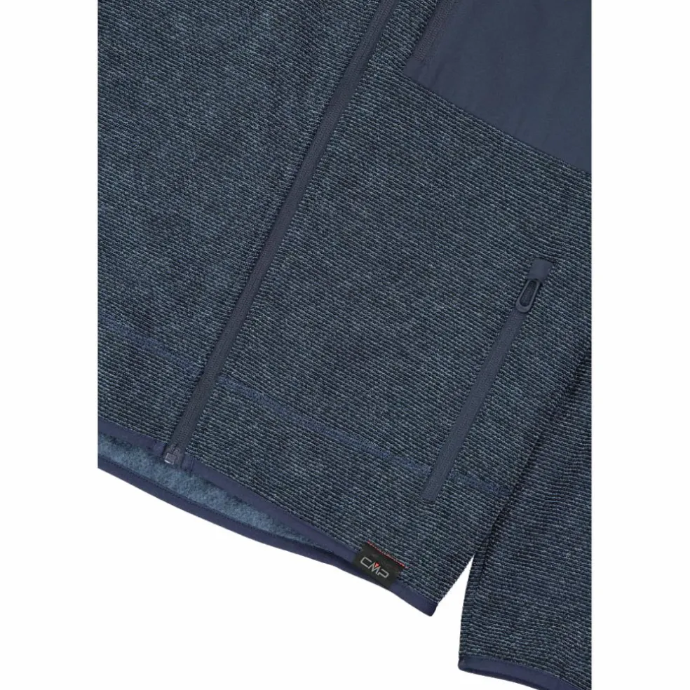 Giacca in pile da uomo in knit tech melange