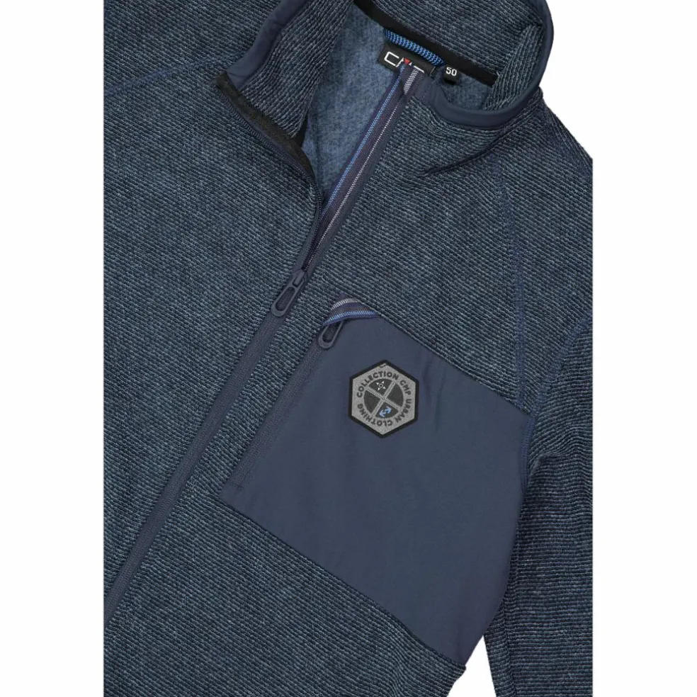 Giacca in pile da uomo in knit tech melange