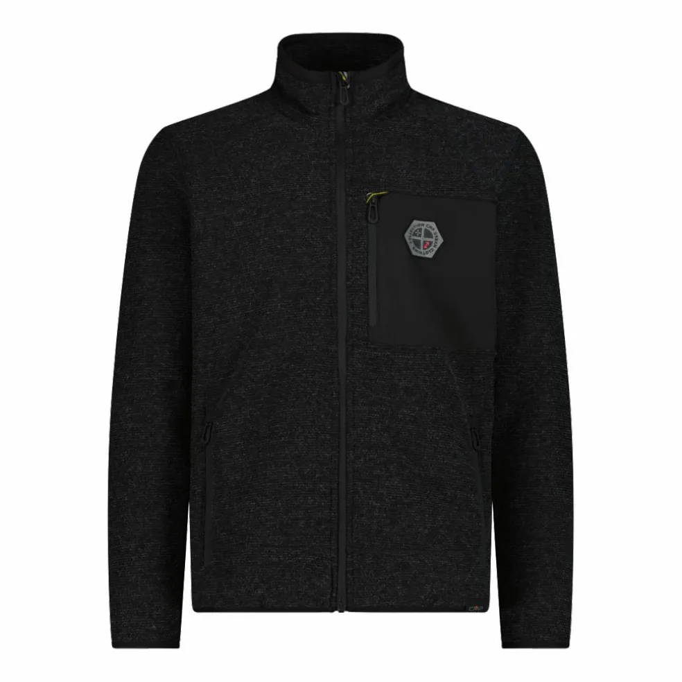 Giacca in pile da uomo in knit tech melange