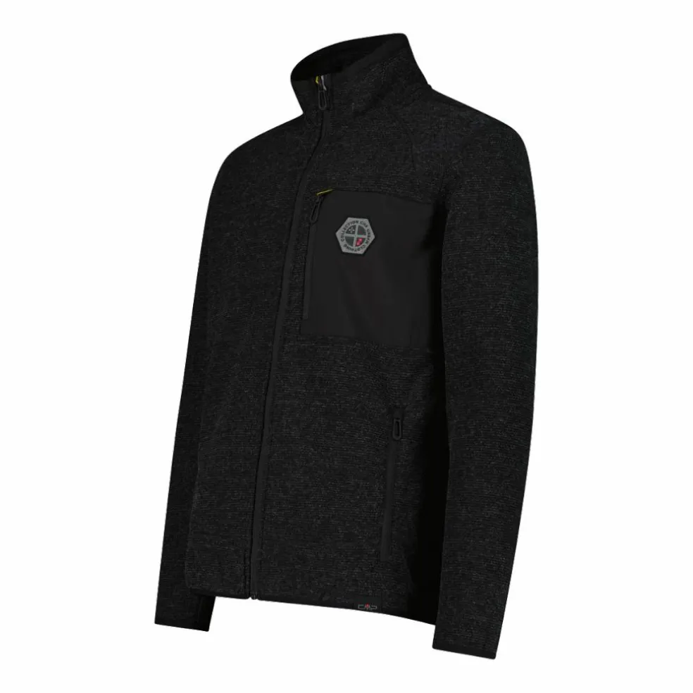 Giacca in pile da uomo in knit tech melange