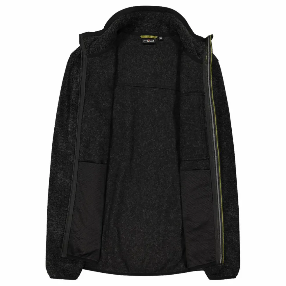 Giacca in pile da uomo in knit tech melange