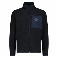 Giacca in pile da uomo in knit tech melange