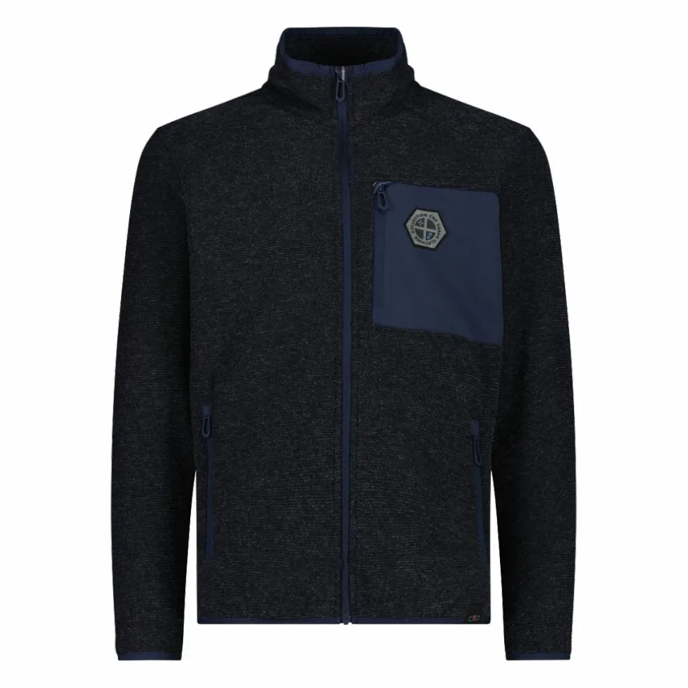Giacca in pile da uomo in knit tech melange
