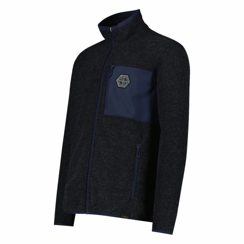 Giacca in pile da uomo in knit tech melange