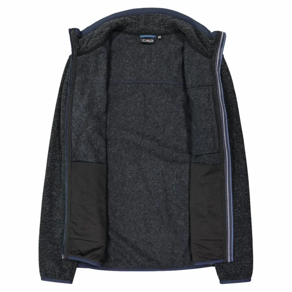 Giacca in pile da uomo in knit tech melange