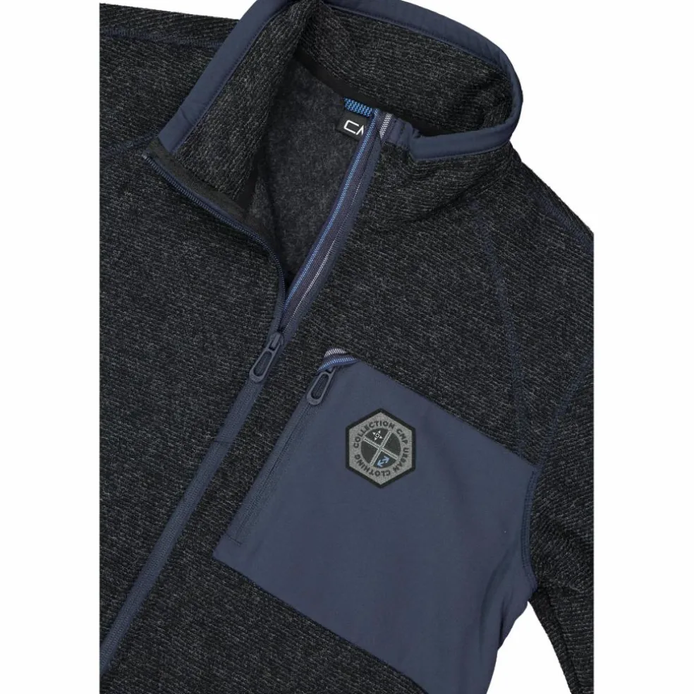 Giacca in pile da uomo in knit tech melange