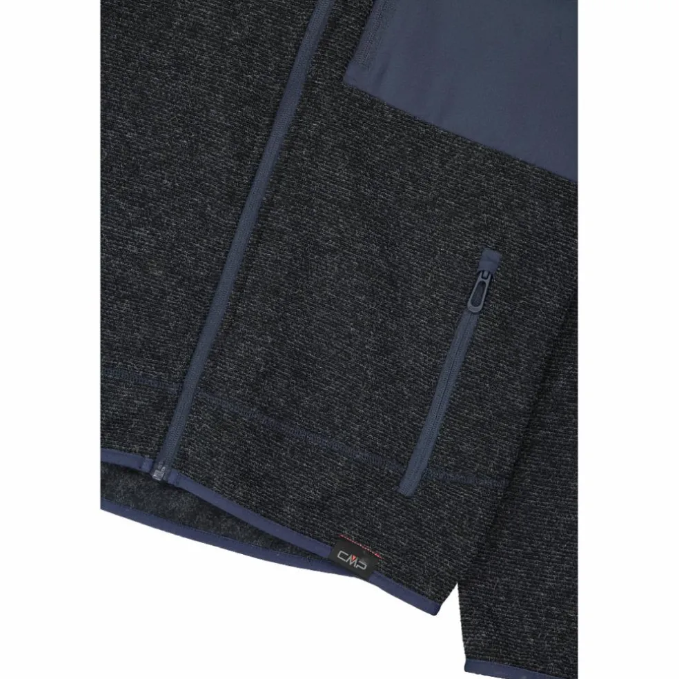 Giacca in pile da uomo in knit tech melange