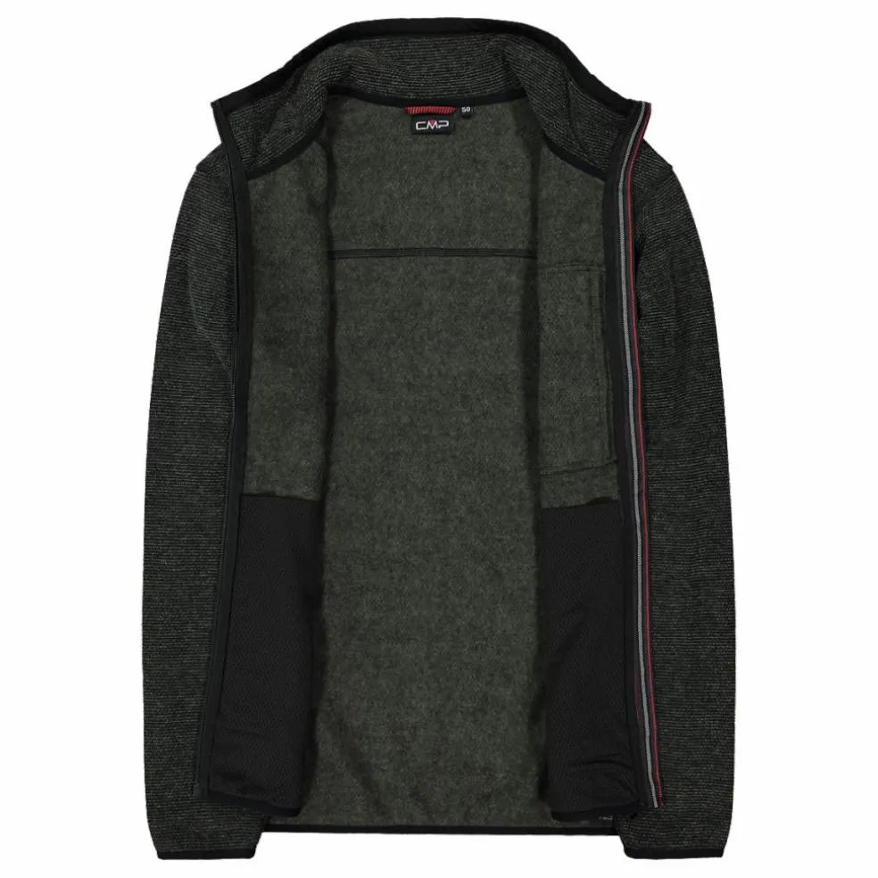 Giacca in pile da uomo in knit tech melange