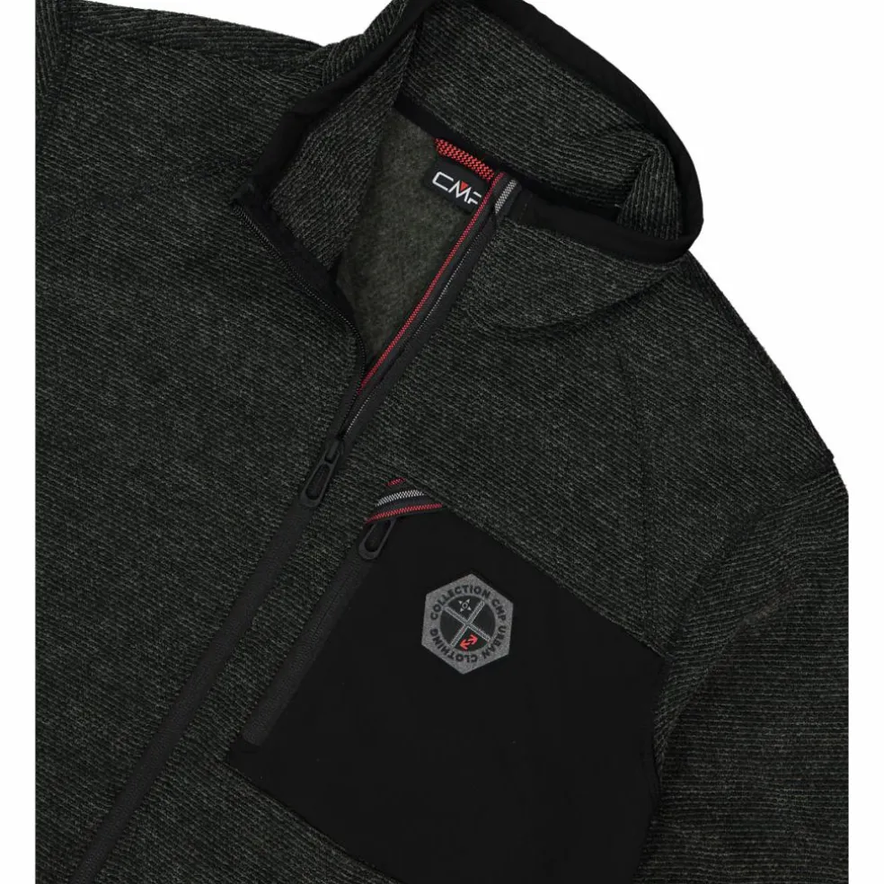 Giacca in pile da uomo in knit tech melange