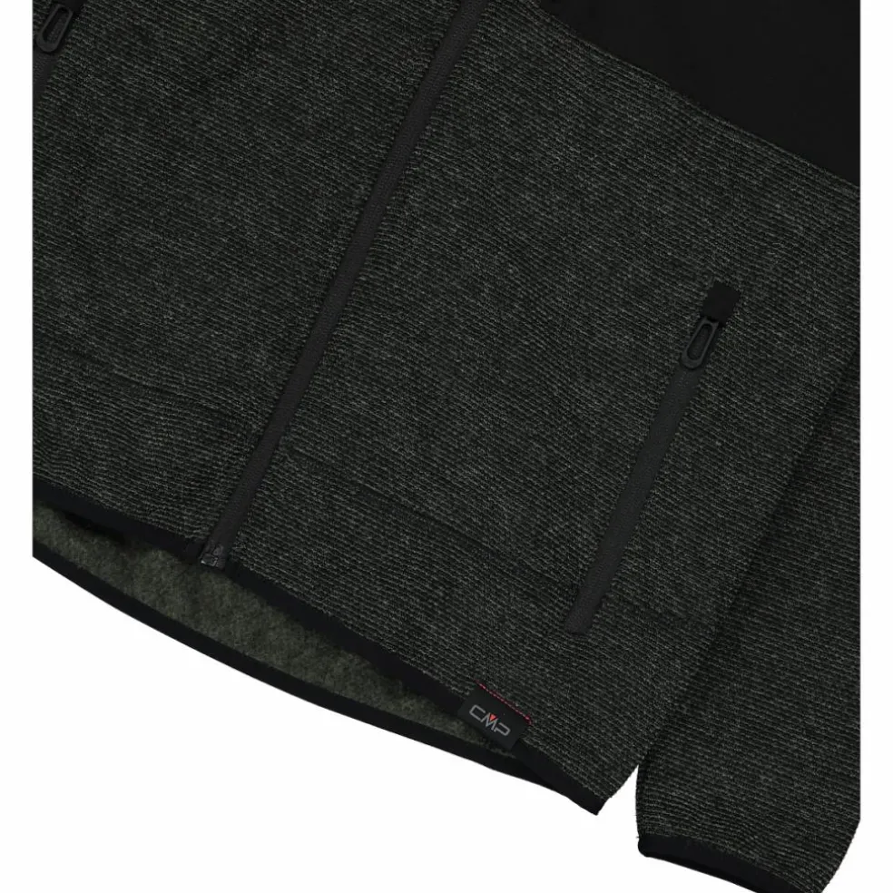 Giacca in pile da uomo in knit tech melange