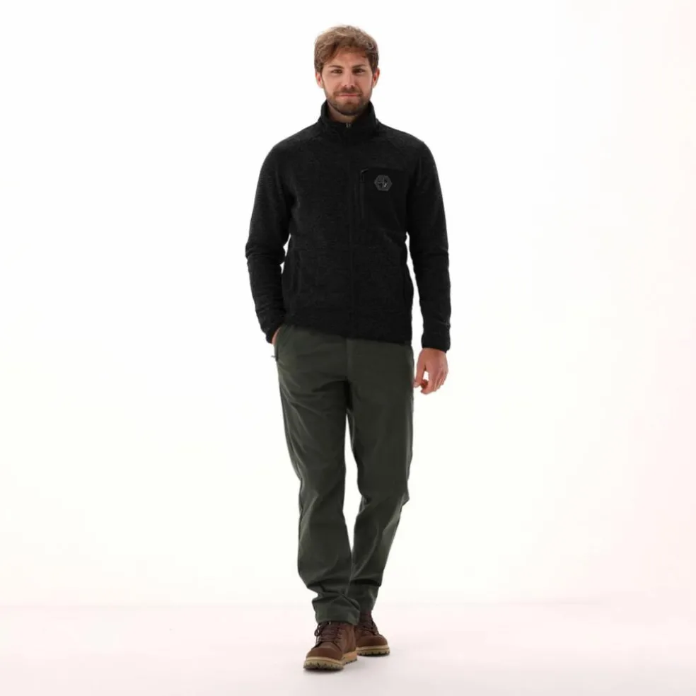 Giacca in pile da uomo in knit tech melange