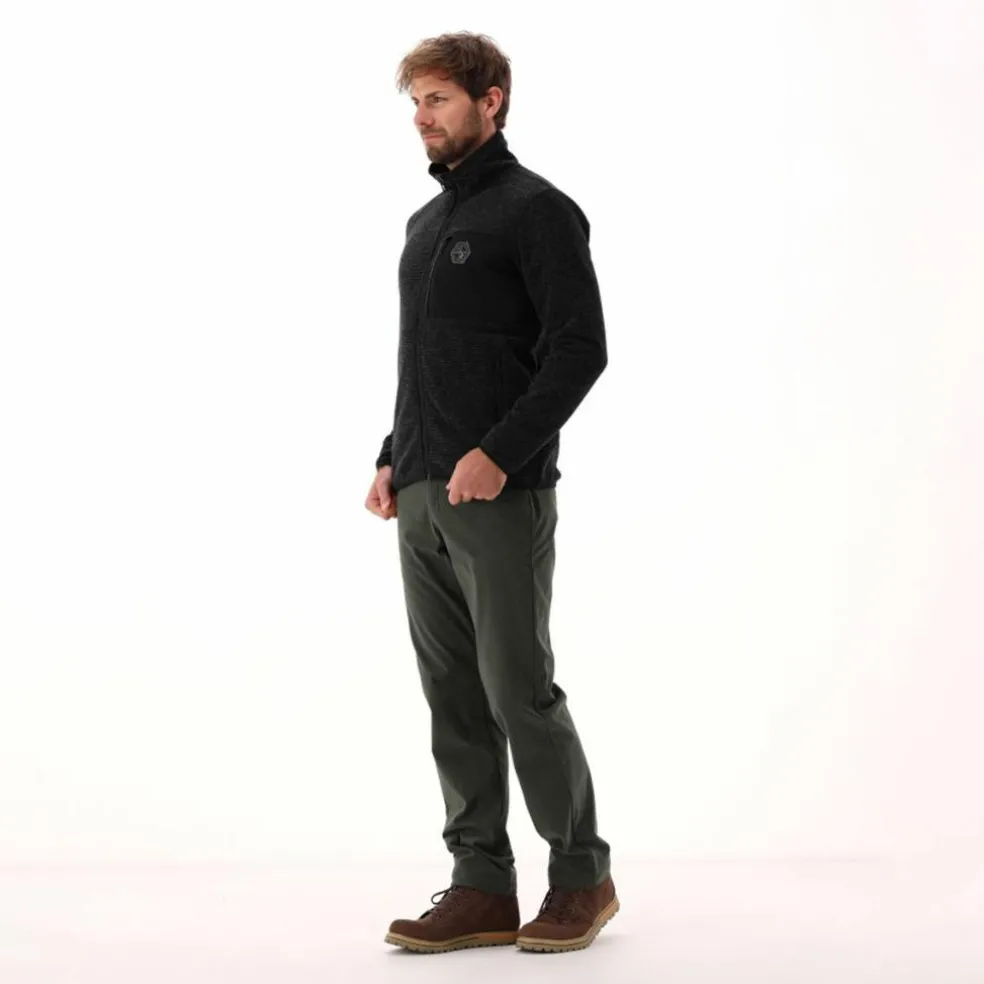 Giacca in pile da uomo in knit tech melange