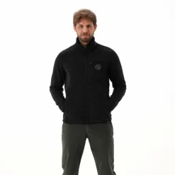 Giacca in pile da uomo in knit tech melange