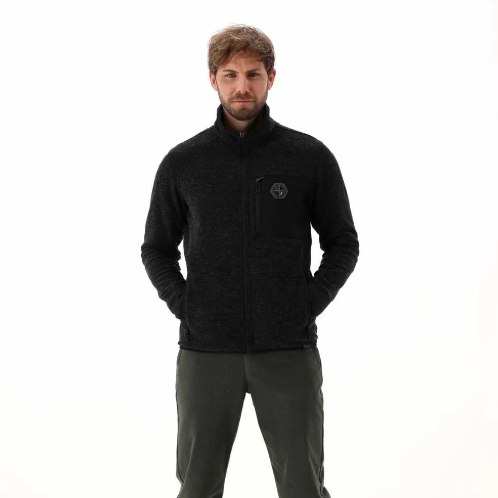 Giacca in pile da uomo in knit tech melange
