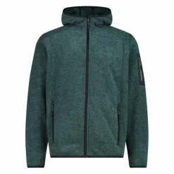 Giacca in pile da uomo in knit-tech mélange con cappuccio