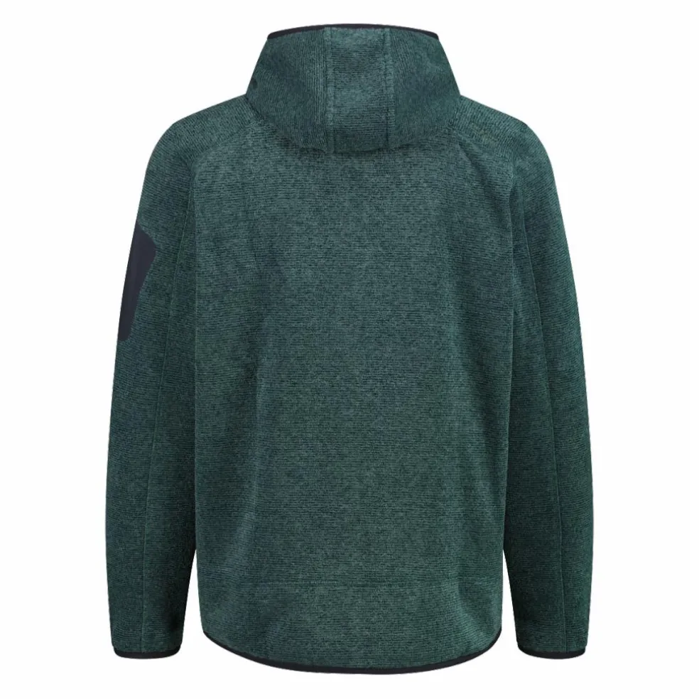 Giacca in pile da uomo in knit-tech mélange con cappuccio