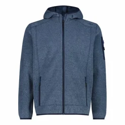 Giacca in pile da uomo in knit-tech mélange con cappuccio