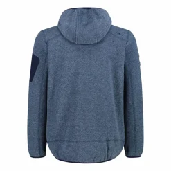 Giacca in pile da uomo in knit-tech mélange con cappuccio