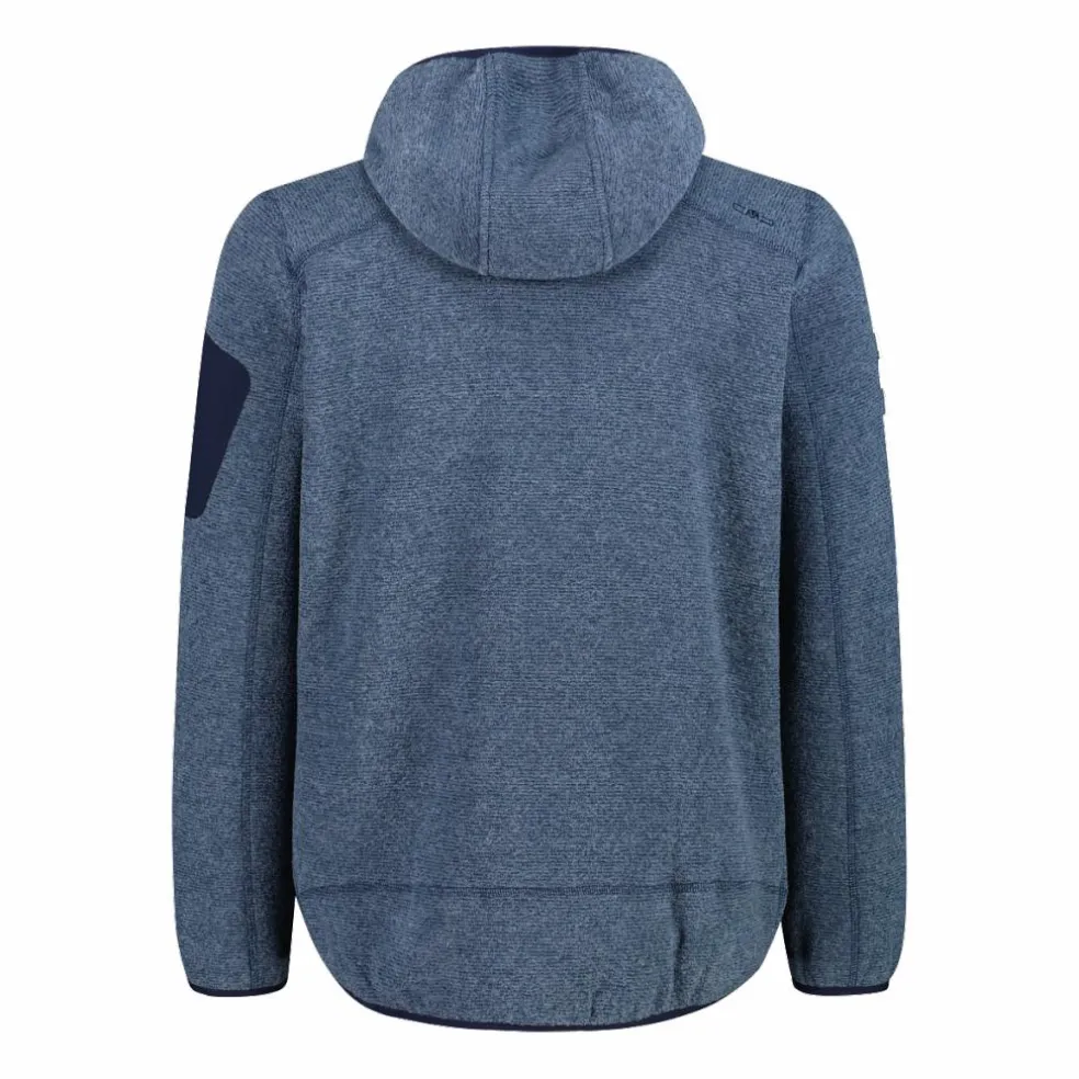 Giacca in pile da uomo in knit-tech mélange con cappuccio