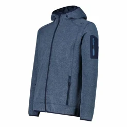 Giacca in pile da uomo in knit-tech mélange con cappuccio