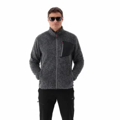 Giacca in pile HighLoft da uomo con tasca termoapplicata melange