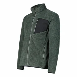 Giacca in pile HighLoft da uomo con tasca termoapplicata melange