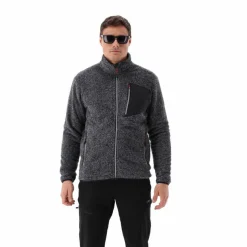 Giacca in pile HighLoft da uomo con tasca termoapplicata melange