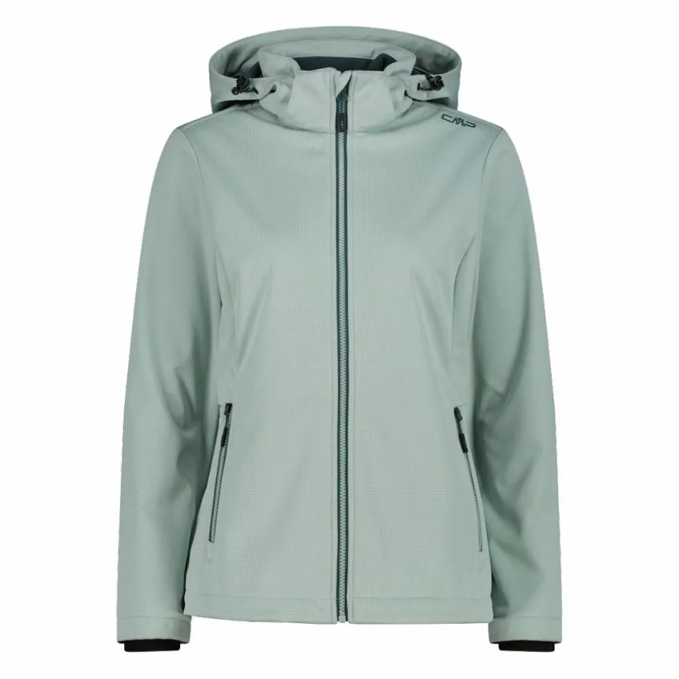 Giacca in softshell da donna con cappuccio staccabile