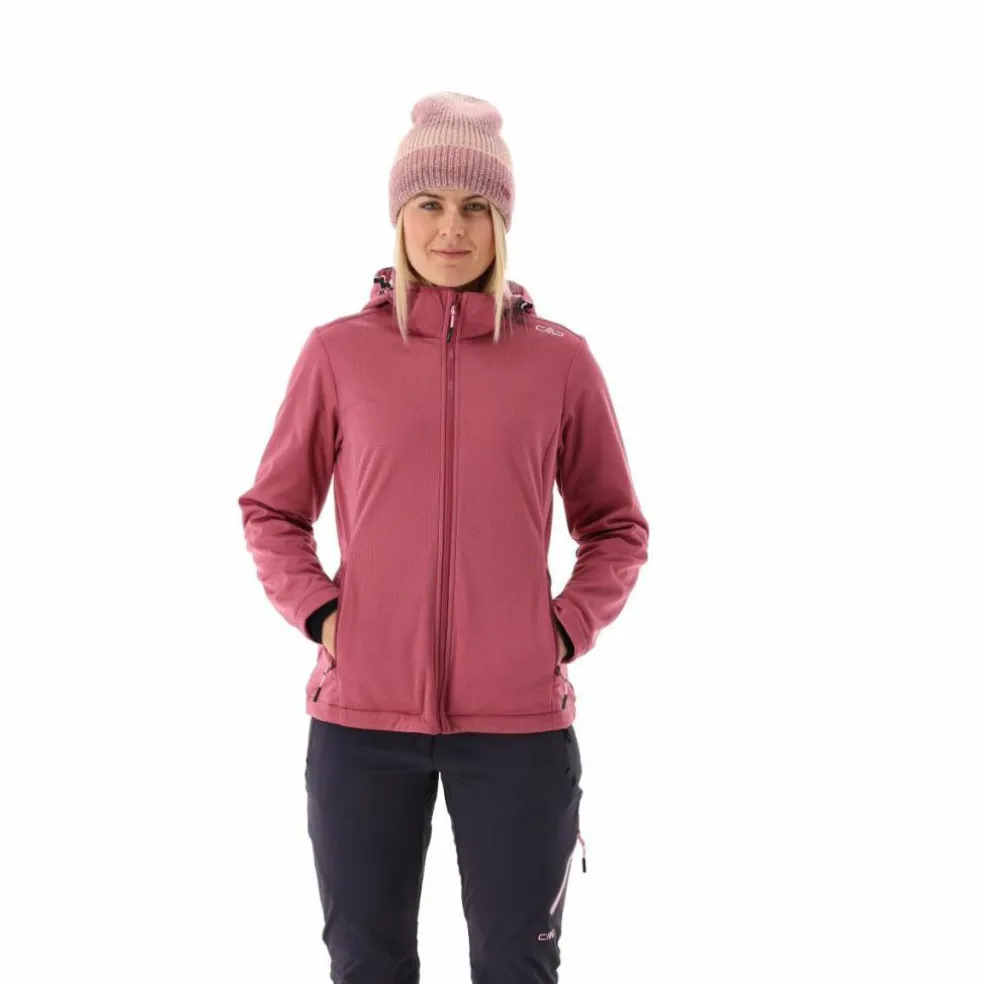 Giacca in softshell da donna con cappuccio staccabile