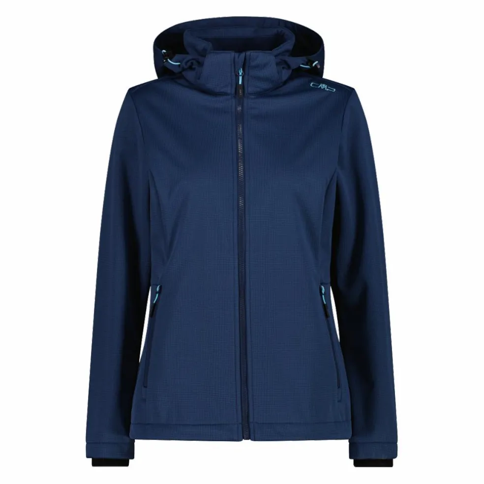 Giacca in softshell da donna con cappuccio staccabile