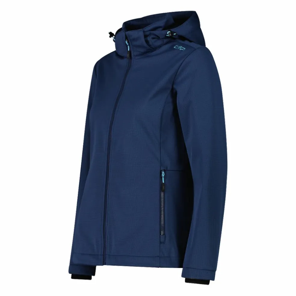 Giacca in softshell da donna con cappuccio staccabile