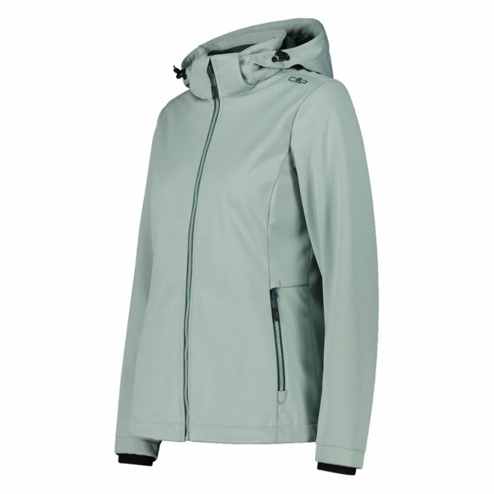 Giacca in softshell da donna con cappuccio staccabile