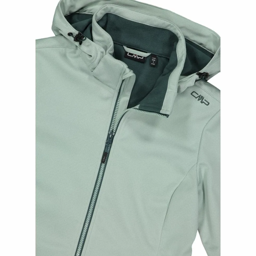 Giacca in softshell da donna con cappuccio staccabile