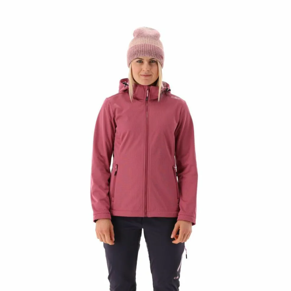 Giacca in softshell da donna con cappuccio staccabile