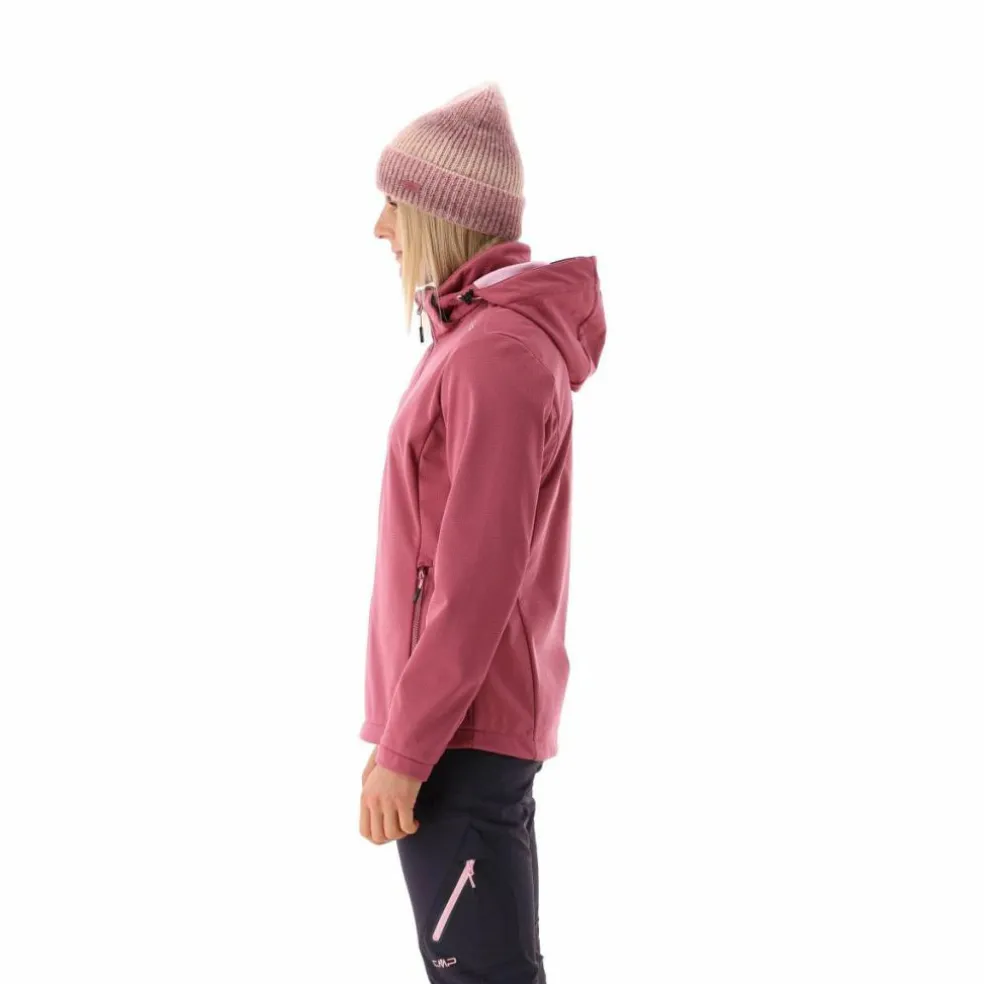 Giacca in softshell da donna con cappuccio staccabile