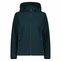 Giacca in softshell da donna con cappuccio a nido d'ape