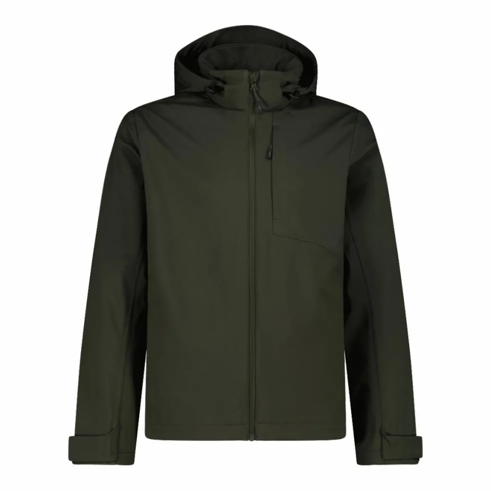 Giacca in softshell da uomo con cappuccio