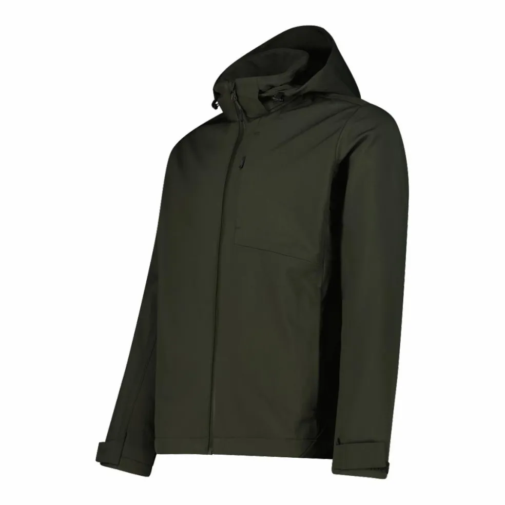 Giacca in softshell da uomo con cappuccio