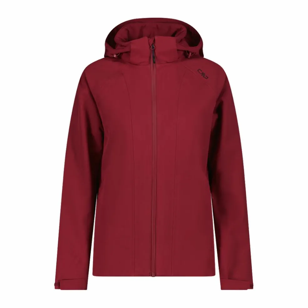 Giacca in softshell elasticizzata da donna con cappuccio staccabile