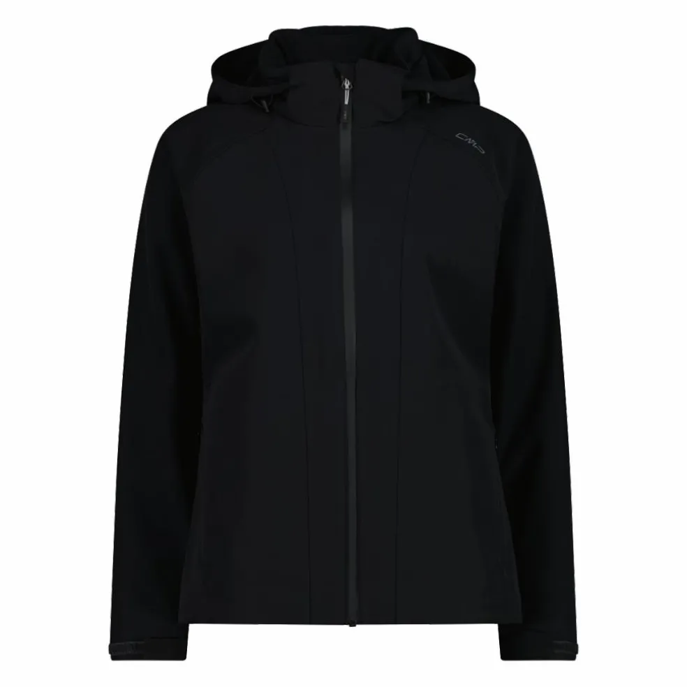 Giacca in softshell elasticizzata da donna con cappuccio staccabile