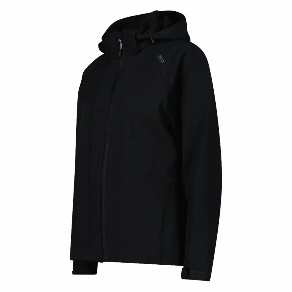 Giacca in softshell elasticizzata da donna con cappuccio staccabile